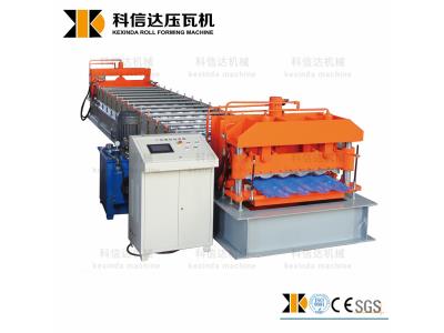 Import KEXINDA CHINA Colorful Zinc Sheet 828 Glazed Tile Roofing Panel Roll Forming Machine from chinese wholesale supplier and manufacturer