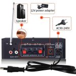 Import AC 90-240V DC 12V Karaoke power audio stereo sound amplifier for home car music system from chinese wholesale supplier and manufacturer