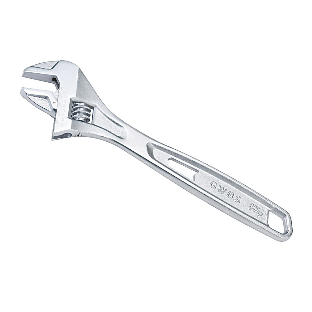 Import New design JIS standard Cr-v material adjustable wrench/bigger jaw opening adjustable spanner from chinese wholesale supplier and manufacturer