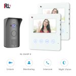 Import Four-wire 4.3“ Color Video Doorphone Kits with 2 Indoor Units (Built-in adapter) from chinese wholesale supplier and manufacturer