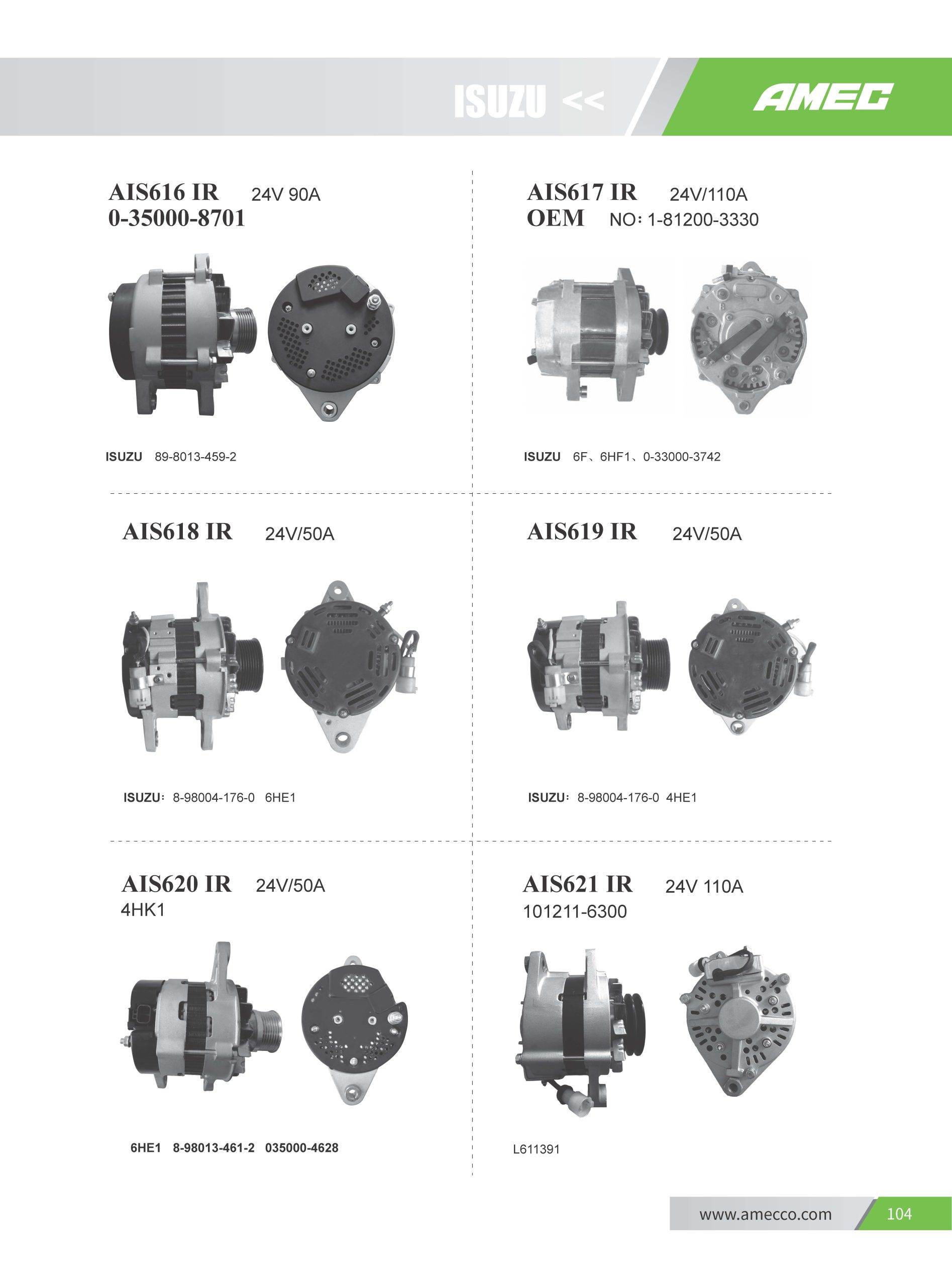 Import ALTERNATOR ALTERNADORES ISUZU HINO from chinese wholesale supplier and manufacturer