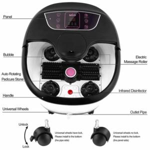 Import Multifunction Portable Pedicure Basin Heated Infrared Shiatsu Air Bubble Foot Stone Bath Massager for Spa from chinese wholesale supplier and manufacturer